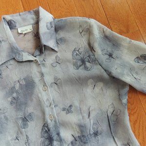 Lightweight butterfly translucent blouse by Anne C